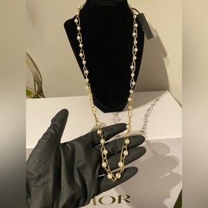 J. Crew Gold Link and Simulated Pearl Necklace